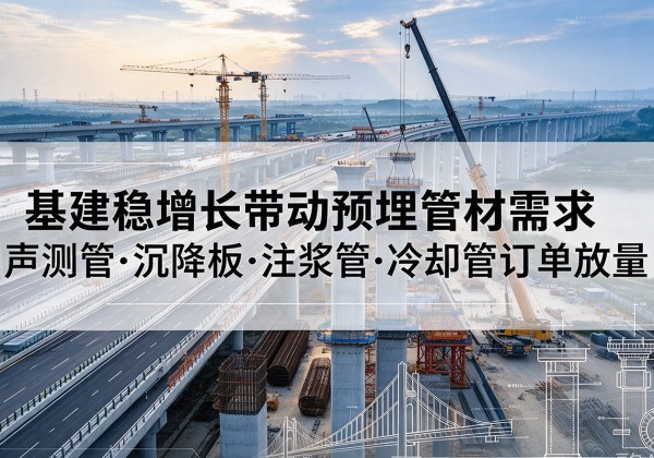 新晃基建稳增长带动预埋监测管材需求，声测管、沉降板、注浆管订单持续放量